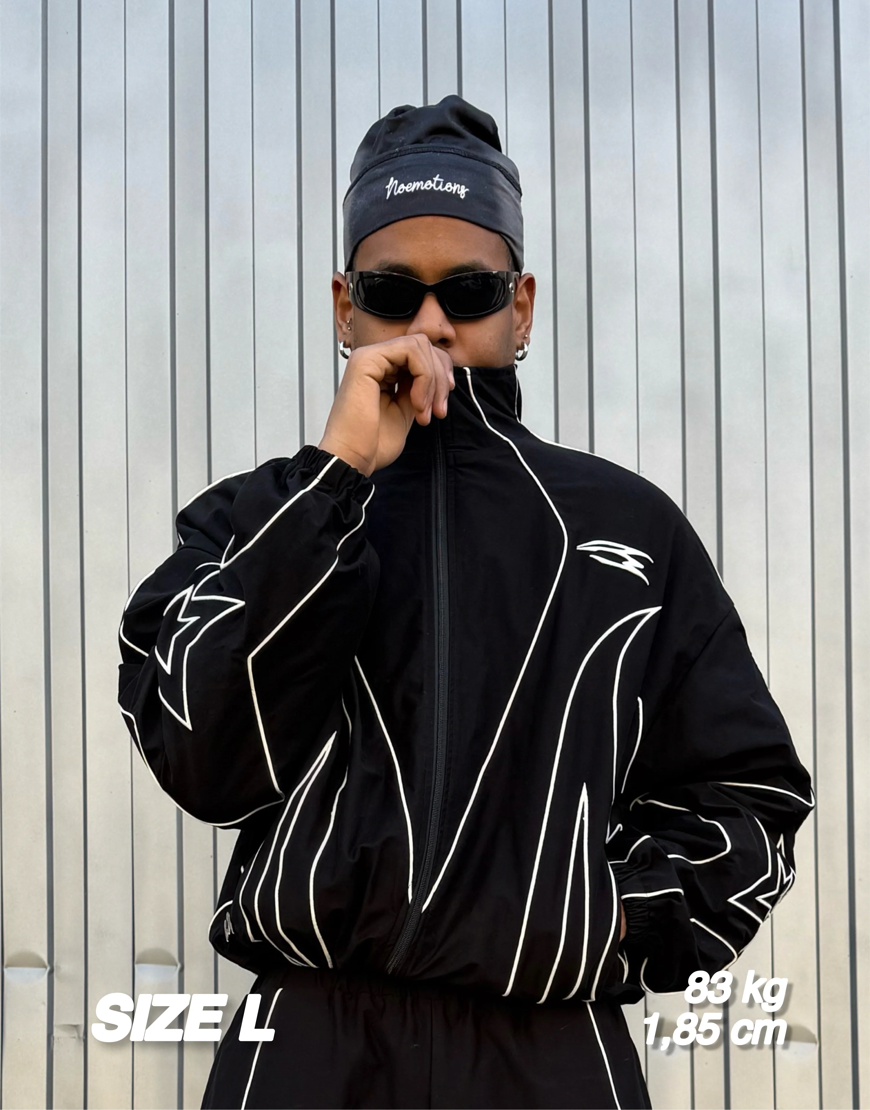 AURA TRACKSUIT TOP BLACK - Image 3